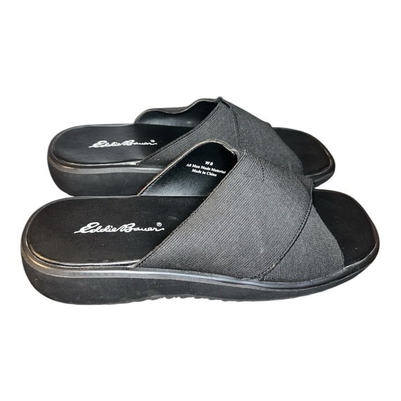 Eddie Bauer women's black Break Point Slide platform Sandals Size 8M - Picture 1 of 5